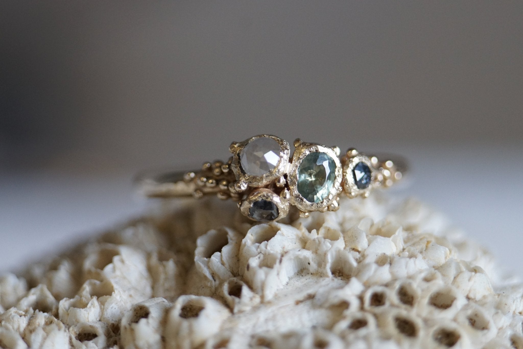 CORAL DREAM Swiss Blue Topaz Ring, Round White Pearl Ring, Peridot Ring,  Statement Unique Gemstone Ring, Ocean Inspired Engagement Ring - Etsy